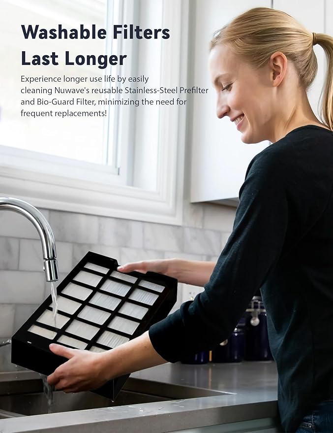 Nuwave Whole House Air Purifiers, Oxypure Smart Air Purifier with 5 Stage Tower Structure Air Filter, Air Quality & Odor Sensors, Sleep Mode for Bedroom, Remove 99.99% of Dust, Smoke, Pollen, Allergen