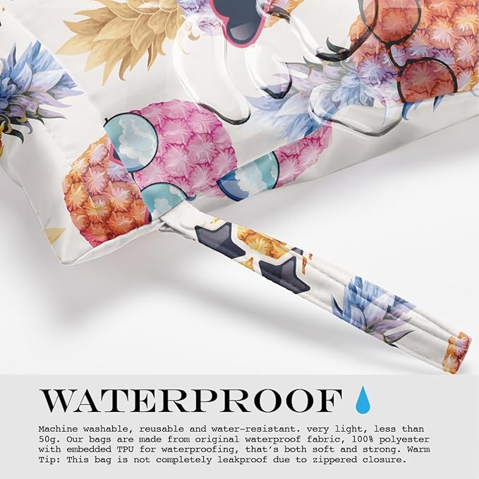 Wet Bag, Wet Dry Bag, Wet Bag for Swimsuit, Travel, Beach, Pool, Diapers, Dirty Yoga Gym Clothes, Makeup Bag, Waterproof Tropical Palm Leaves Decor Jungle Palm Leaf Favors