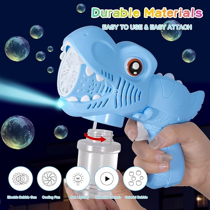 Onory 1 Pack Bubble Gun Machine for Kids, Bubble Gun with Bubble Solutions for Boys Girls, Bubble Blaster for Summer Toy, Party Favors, Outdoor & Indoor Activity, Birthday Gift, Bubble Blower