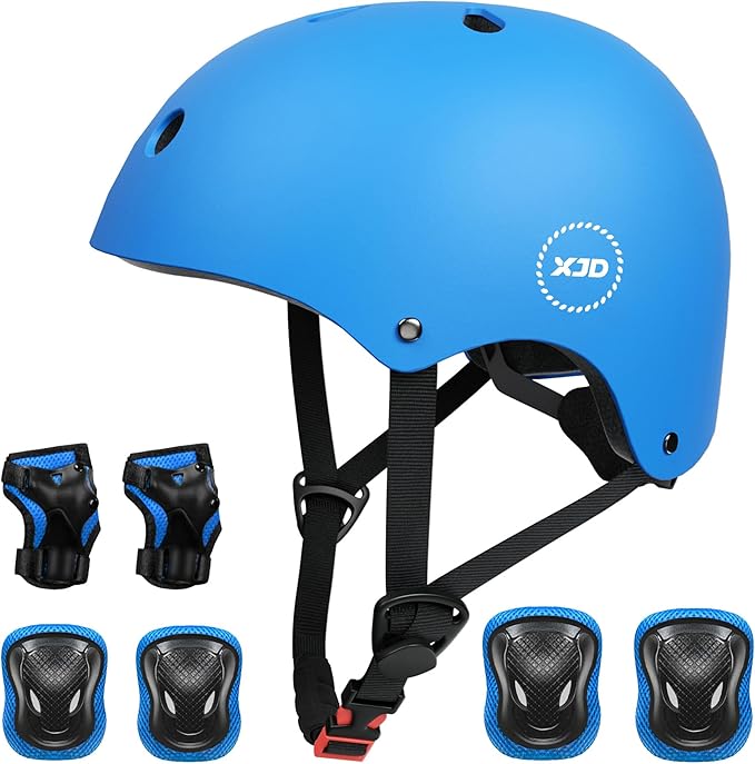 XJD Kids Bike Helmet,Multi-Sport Protective Gear Set for 3-5-8-14 Years Boys Girls with Knee and Elbow Pads Wrist Guards fit Roller Skates,Cycling,Skateboarding,Skating Scooter
