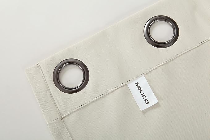 MIUCO Blackout Curtains Room Darkening Curtains Textured Grommet Panels for Living Room 2 Panels 52x84 Inch Long Beige