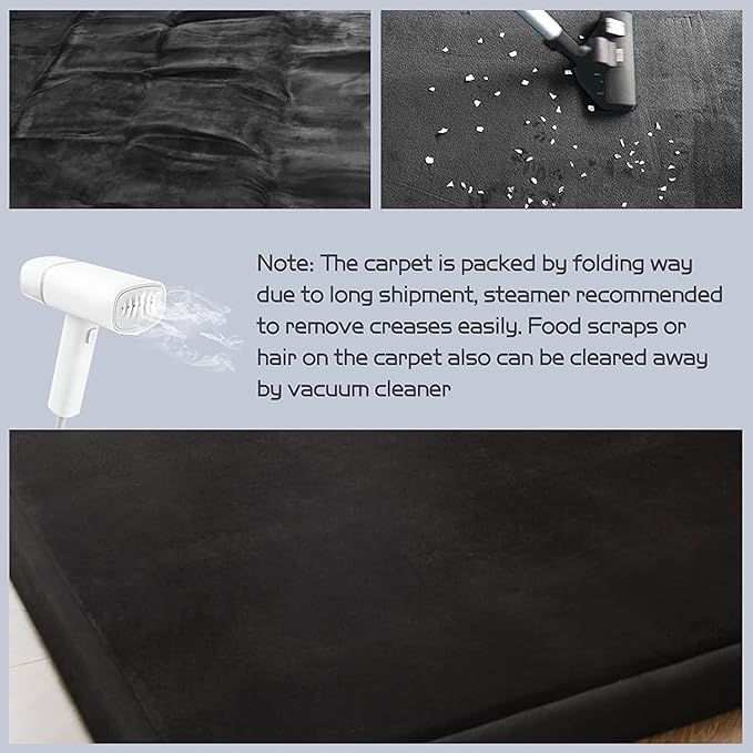 MAXYOYO Baby Play Mat, 1.2" Thick Memory Foam Soft Padded Carpet with Non-Slip Backing, 3x5 ft Japanese Tatami Rug Living Room for Kids, Toddler, Children, Nusery(Black)