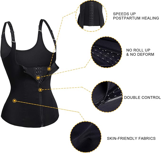 URSEXYLY Maternity Support Belt Postpartum Waist Trainer Shapewear Recovery Waist Cincher Black