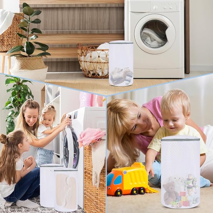 Vivifying Shoe Washing Machine Bag, 2 Pack Honeycomb Mesh Laundry Bag with Zipper for Sneakers, Running Shoes, Sock, Bras, Delicates and Toys