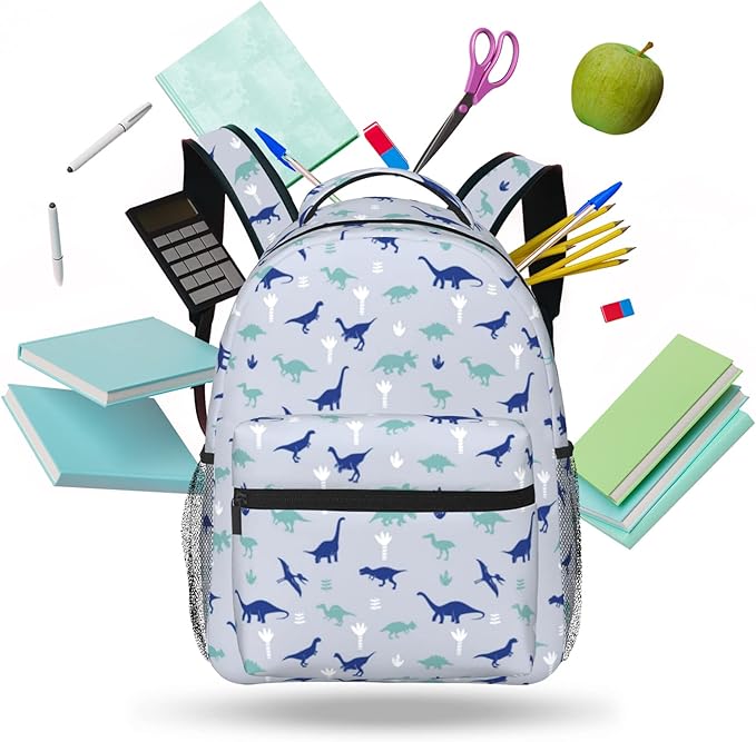 Dinosaur Backpack for Kids Boys Girls, Lightweight School Bookbag with Multiple Compartments, Simple Modern Waterproof Durable Kids' Backpack for Age 5-12, for School & Outdoor Activities