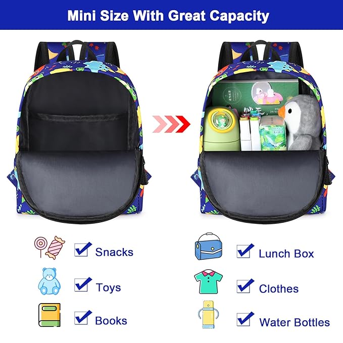 Accmor Toddler Backpack Leash Harness, Cute Kids Backpack with Anti Lost Wrist Link, Child Backpack Leash Baby Walking Harness Bag for Outdoor Travel, Mini Dinosaur Backpack Tether for Boys