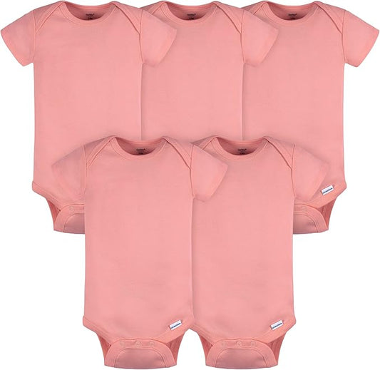 Gerber baby-boys 5 Pack Onesies Multi-packs Bundle Interlock 180 Gsm