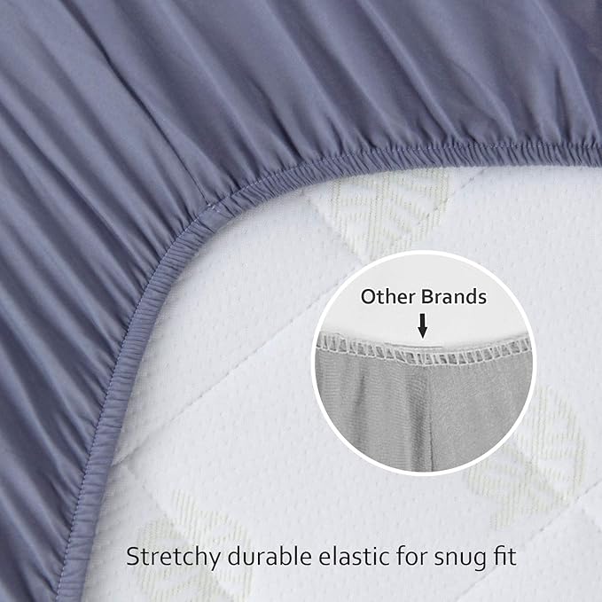 4-Pack Fitted Crib Sheets for Boys and Girls - Breathable, Soft Microfiber Baby Sheets in Grey and Navy