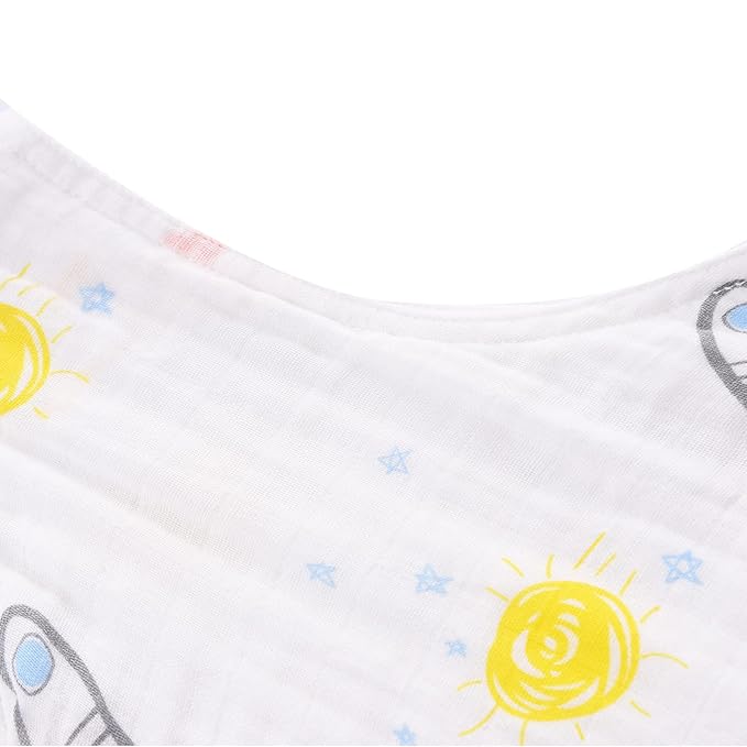 Toddler Sleep Sack for 2-4T Baby, Organic Cotton Wearable Blanket for Boys and Girls 0.5 TOG 2-Way Zipper Sleeping Sacks Soft 4 Layers X-Large Rocket