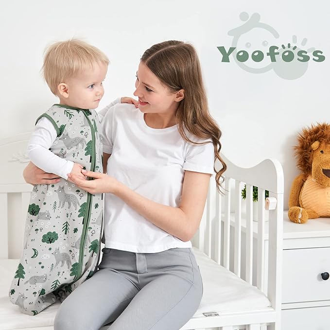 Yoofoss Baby Sleep Sack 12-18 Months Baby Wearable Blanket 100% Organic Cotton 2-Way Zipper Toddler Sleeping Sack, Lightweight Sleep Sacks for Babies