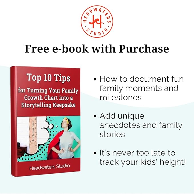 Wooden Ruler Growth Chart for Kids, Boys and Girls - Height Chart & Height Measurement for Wall - Kids Nursery Wall Decor and Room Hanging Wall Decor - Love Grows Here - White