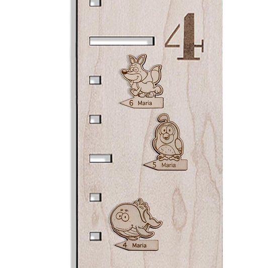 Personalized Wooden Markers Animals for Kids Ruler Growth Chart Safari.