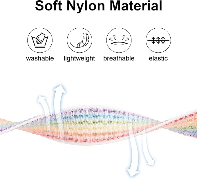 Kids Wristband Protective Case Compatible with Apple AirTag, Adjustable Nylon Bracelet for Air Tag GPS Tracker Holder with Anti Lost Watchband for Toddler Child Kids (Pink+White Rainbow)