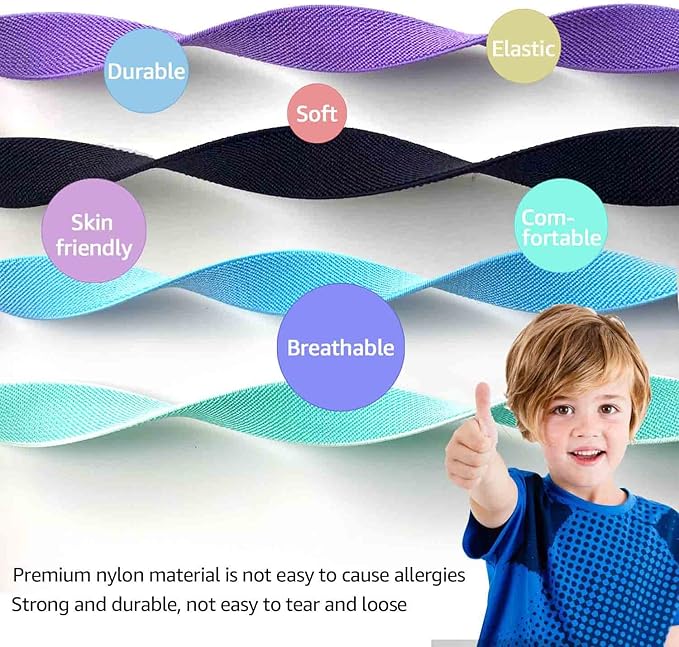 Airtag Bracelet for Kids, AirTag Holder with Adjustable Stretchy Nylon Watch Band, Anti-Lost Apple Air Tag Case Loop for Child, Toddler, Adults, Wallet, AirTag Wristband Kids (Black Pink)