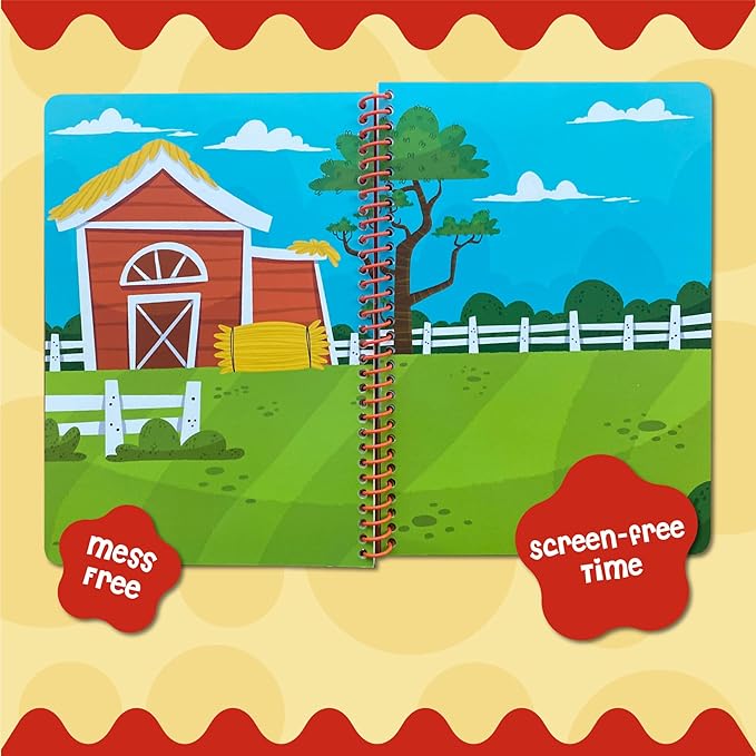 Stick4Ever Jelly Sticker Book - for Kids - Waterproof, Easy to Clean Jelly Stickers for Kids - Reusable Sticker Book for Toddlers with 50 Pcs of Reusable Stickers (Farm)