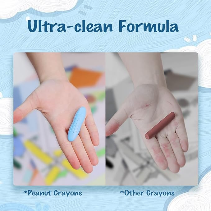 YPLUS Peanut Crayons for Kids, 36 Colors Washable Toddler Crayons, Non-Toxic Baby Crayons for ages 2-4, 1-3, 4-8, Coloring Art Supplies