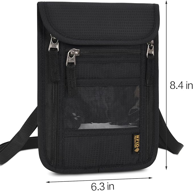 Neck Wallet Lightweight RFID Blocking Waterproof Travel Pouch for Women Men