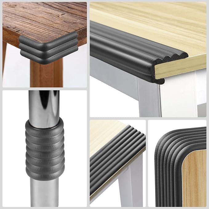 Baby Proofing Edge Corner Protector, 16.4 ft Edge Guards Padding with 3M Adhesive, Extra-Wide Soft NBR Rubber Foam Padding, Furniture,Sharp Edge Safety Corner Edge Bumper Guard-Black