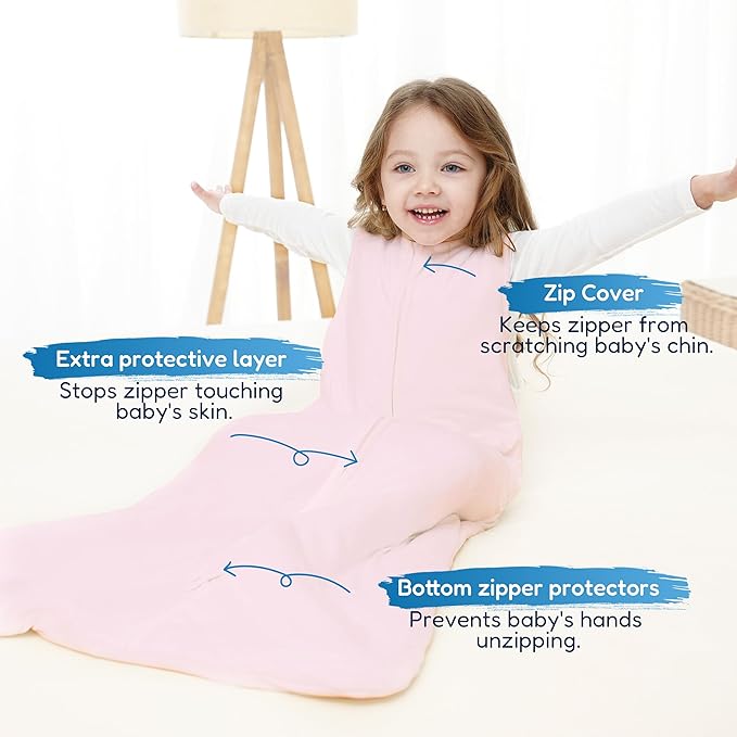 TotAha Toddler Sleep Sack 1.0 TOG for 2T-3T-4T, Premium Soft Wearable Blanket Baby Sleeping Bag with 2-way Safe Zipper for Girl Boy