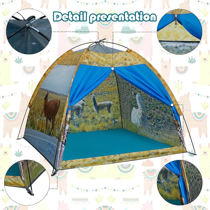 Kids' Alpaca Tent - Fun Pop-Up Playhouse for Boys and Girls - Easy Setup, Indoor/Outdoor Adventure Tent - 47" x 47" x 43"