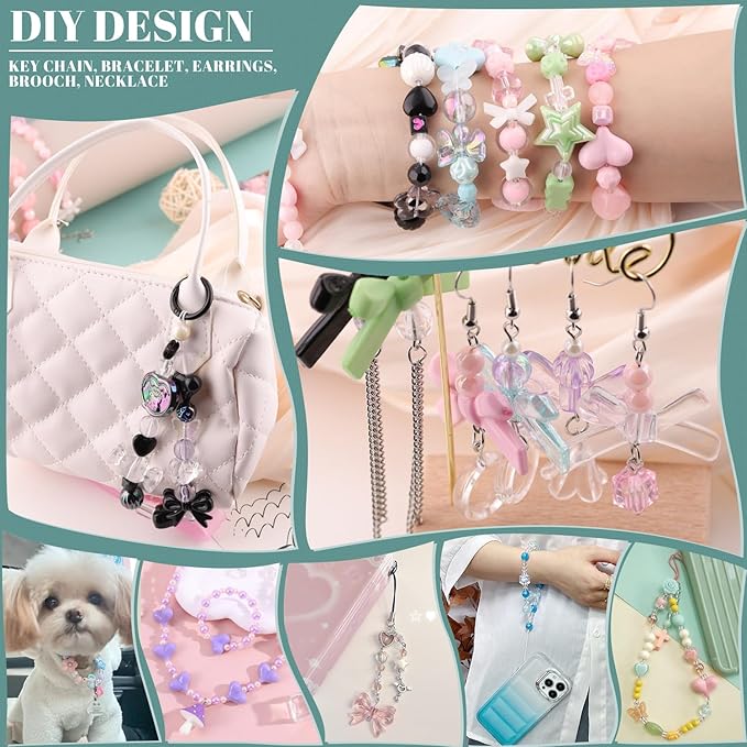 Assorted 170-230PCS Purple Acrylic Beads for Bracelet Making, Flower Bow Butterfly Candy GummyBear Aesthetic Bracelet Charms,Cute Beads for Jewelry Making DIY Necklace Keychain Phone Charm