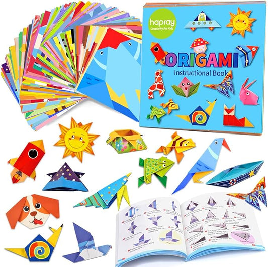 Origami Kit for Kids Ages 5-8 8-12, with Guiding Book, 98 Sheets Paper with 47 Patterns, DIY Art and Craft Projects, Beginners Children's Day Gift Boy Girl