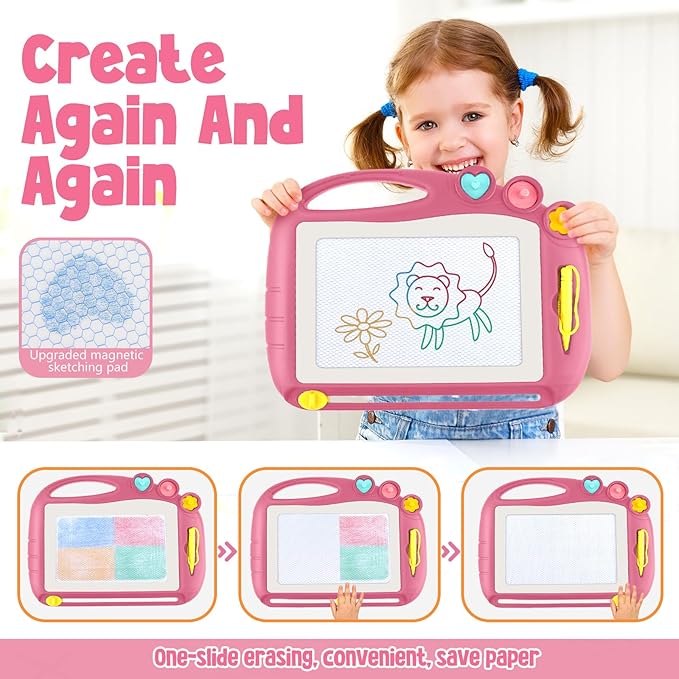 Magnetic Drawing Board, Toddler Toys for Age 1 2 3 Boys Girls, Toddler Drawing Board, Birthday Easter Christmas Halloween Kids Toy Gifts for Boys and Girls