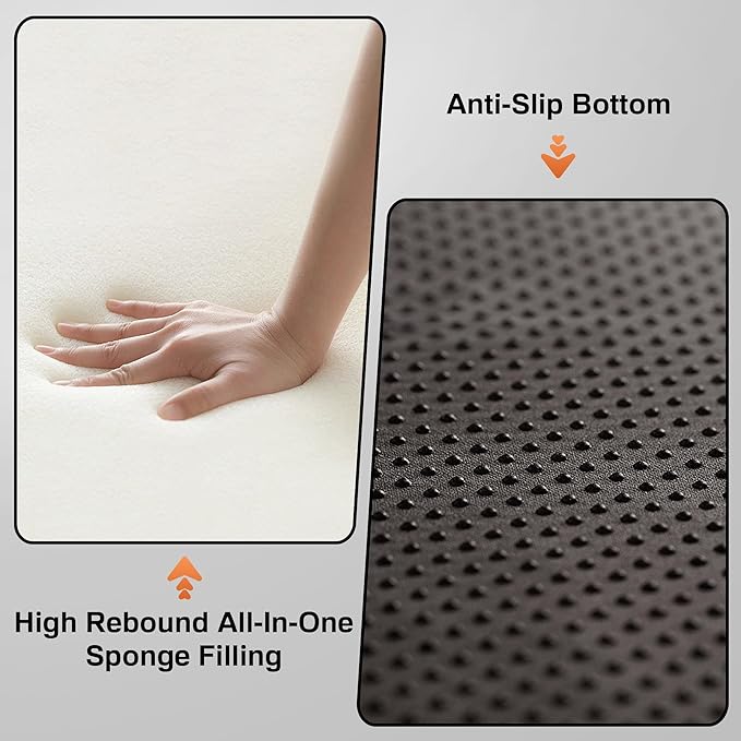 Modern Bean Bag Chair, Large Bean Bag Couch for Adults with Memory Foam Filled, Soft Faux Bunny Fur Lazy Chair for Living Room Bedroom Dorm Apartment, No Assembly Required, Black