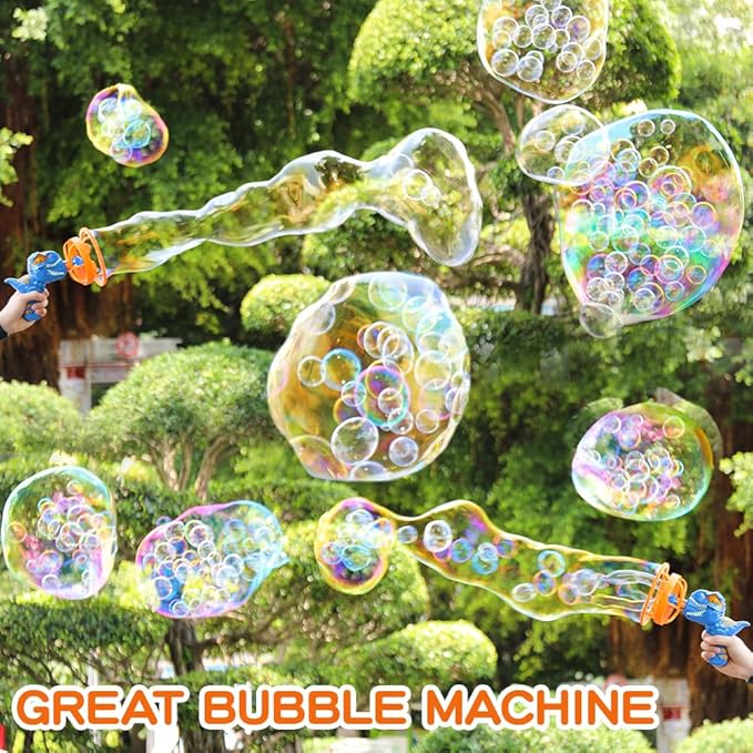 Bubble Machine Gun, Dinosaur Bubble Blower Bubbles Toy for Kids and Toddlers Bubble Maker Christmas Birthday Party Gift for Boys Girls 3 4 5 6 7 8 9(Blue)