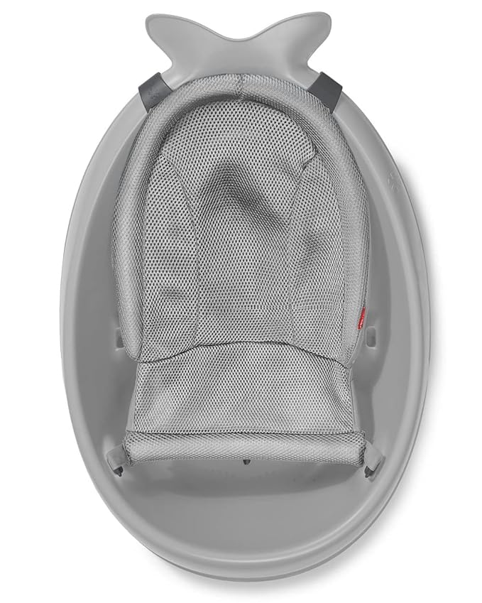 Skip Hop Infant Bath Tub 3-Stage Grow With Baby Smart Sling MOBY Bathtub Grey Age 0+