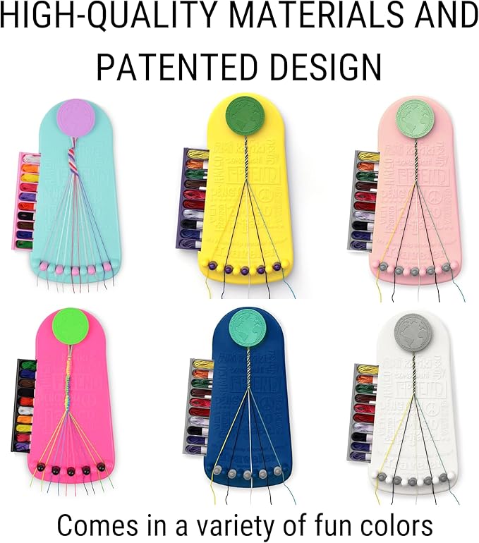 Choose Friendship, My Friendship Bracelet Maker®, an American Original | 20 Pre-Cut Threads - Makes Up to 8 Bracelets | Craft Kit, Kids, Bracelet Making Kit, Jewelry-Making Kit, Gifts for Girls 8-12