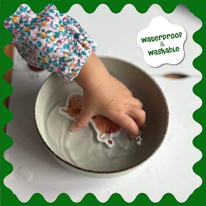 Stick4Ever Jelly Sticker Book - for Kids - Waterproof, Easy to Clean Jelly Stickers - Busy Book for Toddlers with 50 Pcs of Jelly Stickers (Dinosaurs)