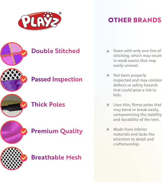 Playz 5pc Kids' Play Tents & Tunnels - Ball Pit for Toddlers, Basketball Hoop, Crawling Tubes, Pop-Up Playhouses, Baby Obstacle Course for Indoor or Outdoor Use