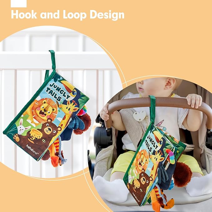 hahaland Baby Books 0-6 Months, Infant Tummy Time Toy High Contrast Sensory Toys 6 to 12 Months Touch Feel Book Babies Travel Toy Gifts for Boy Girl 0-3 Month Baby Shower Birthday Gifts (Single Book)