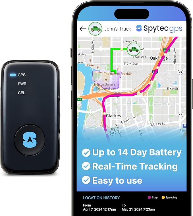 Spy Tec Mini GPS Tracker for Vehicles & Kids | Up to 14-Day Battery Life | Waterproof Magnetic Case, Geofencing, Portable Real Time GPS Car Tracker w/Lifetime Support | Subscription Required