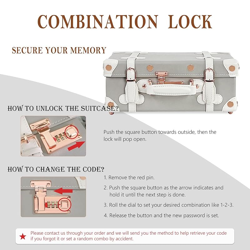 Unitravel Baby Keepsake Case, 13" Handmade Memory Storage Box, Newborn Keepsake Box, Vintage Suitcase for Baby Shower, Baptism, Naming Ceremony or Birthday (grey)