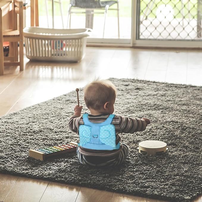 Toddler Harness with Leash - Child Leash and Anti Lost Wrist Link with Lock, Baby Walking Harness Assistant for Boys, Cute Traction Safety Leash for Kids, Holiday Travel Christmas Gift, Blue