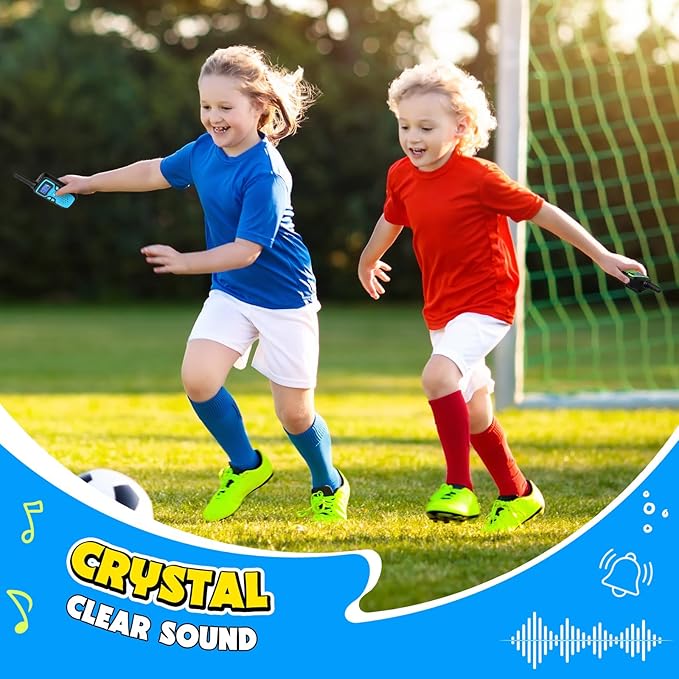 Wishouse Walkie Talkies for Kids Rechargeable Long Range,Xmas Birthday Gift for 4 5 6 7 8 9 Year Old Boys Girls,Hiking Gear Camping Games Cool Toys with NOAA,SOS Siren,Lamp,Lanyards,Easy to Use,2 Pack