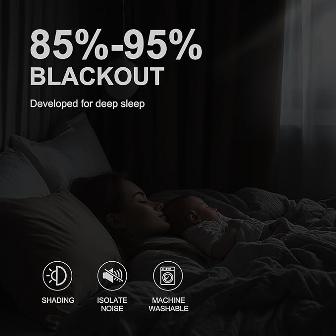 NICETOWN Room Darkening Curtains 84 Inches Long, Blackout Window Curtains 2 Panels with Grommets Thermal Insulated Plylux Drapes for Living Room and Bedroom, 52 x 84 Inches, Cappuccino