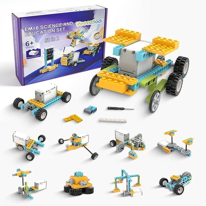 50-in-1 STEM Building Toys for Kids Aged 6-12: 50 Models Science Educational Engineering Blocks Project Kit, Creative Learning Activities for Boys & Girls, for Ages 6-8 8-12