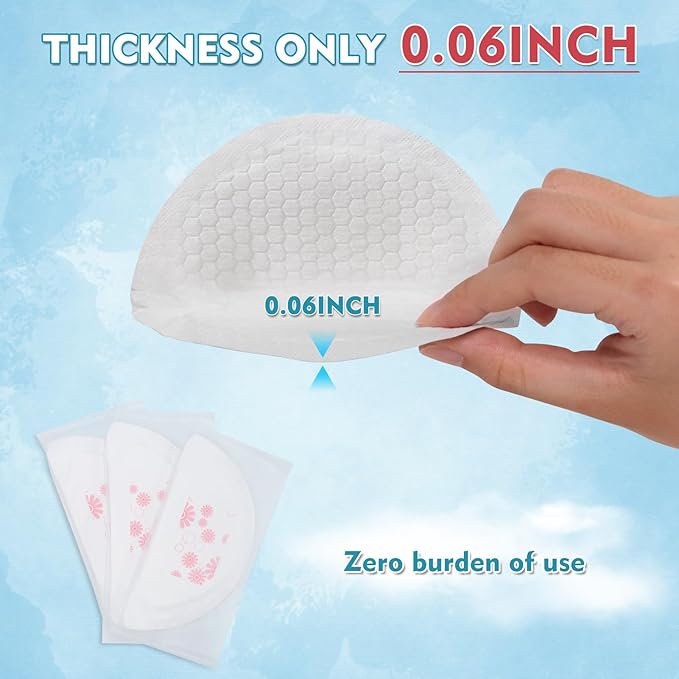 Disposable Nursing Pads, Ultra-Thin Breastfeeding Pads, Nipple Pads for Breastfeeding, Fit Fast Suction, Nursing Essentials (Round-100)