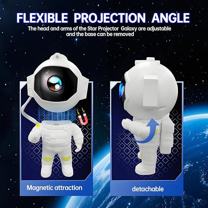 Star Projector Galaxy Night Light, Astronaut Galaxy Projector with Timer and Remote Starry Projector Ceiling LED Lamp, Kids Room Decor for Christmas, Birthday, Valentine's Day etc.