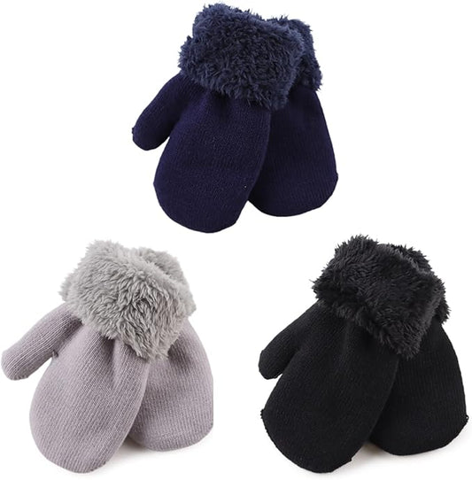 PESAAT Baby Girl Mittens Fleece Toddler Boy Mittens Warm Kids Winter Gloves Unisex Cold Weather Baby Gloves