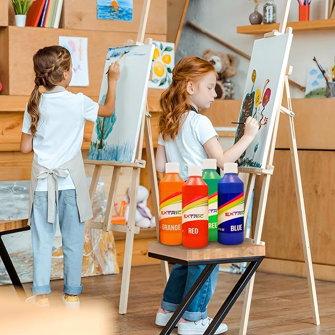 Washable Paint Set for Kids 6 Colors, Non Toxic Kids Painting Set, Tempera Bulk Paint 8 oz, Classroom Paints for Toddlers Art, craft, Home Finger Paints projects