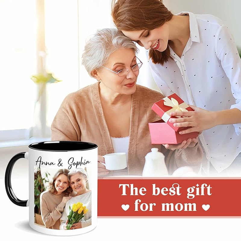 Custom Mugs with Pictures Text or Logo, Personalized Photo Coffee Mugs for Women, Personalized Gifts for Men Teacher or Nurse, Custom Coffee Mug Fathers Day Mothers Day Birthday or Christmas