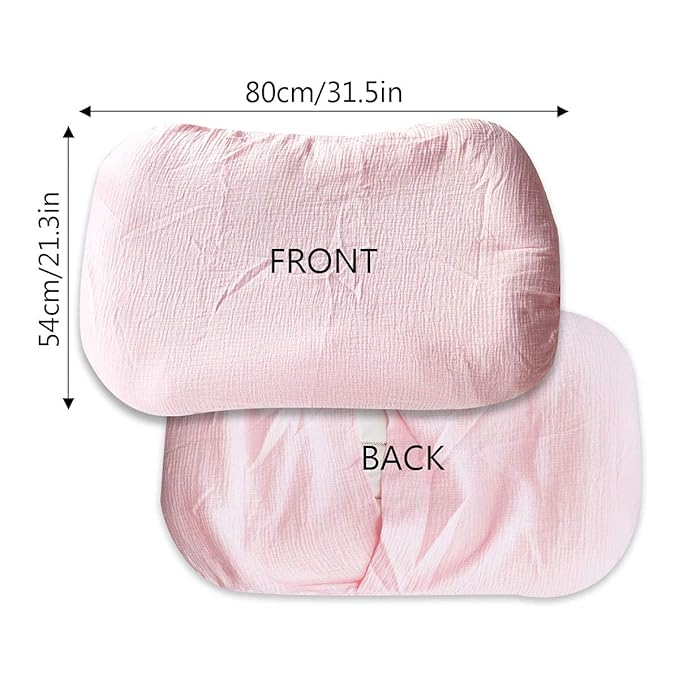 Hooyax Muslin Baby Lounger Cover Soft Organic Cotton Slipcover Fits Newborn Lounger for Baby Boys and Girls (Pink)