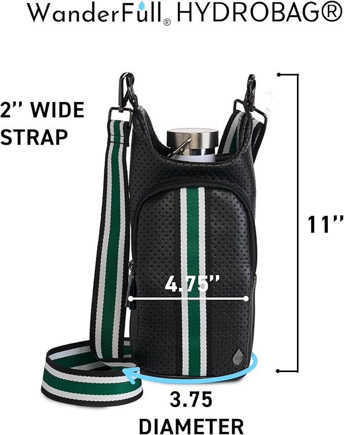 WanderFull® Original HydroBag® Collection, Water Bottle Holder w/Strap & Phone Pocket, Hands-Free Crossbody Water Bottle Bag