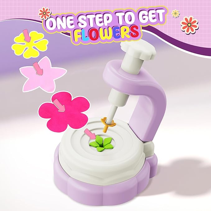 Hetbls Fabric Flower Bouquets Toys, Arts and Crafts Kits for Kids Age 3-12, Educational Gifts for 3 4 5 6 7 8 9 10 11 12 Year Old Toddler Girls, Great for B-Day Birthdays Activities Holidays Parties