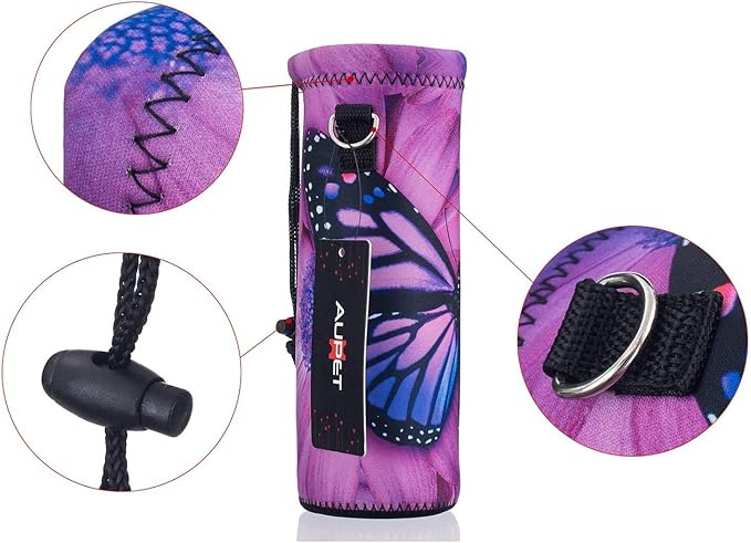 AUPET Water Bottle Bag Carrier,24oz/32oz Insulated Neoprene bottle Sling Holder Case Pouch Cover for 1000ML/750ML Bottles with Shoulder Strap for walking