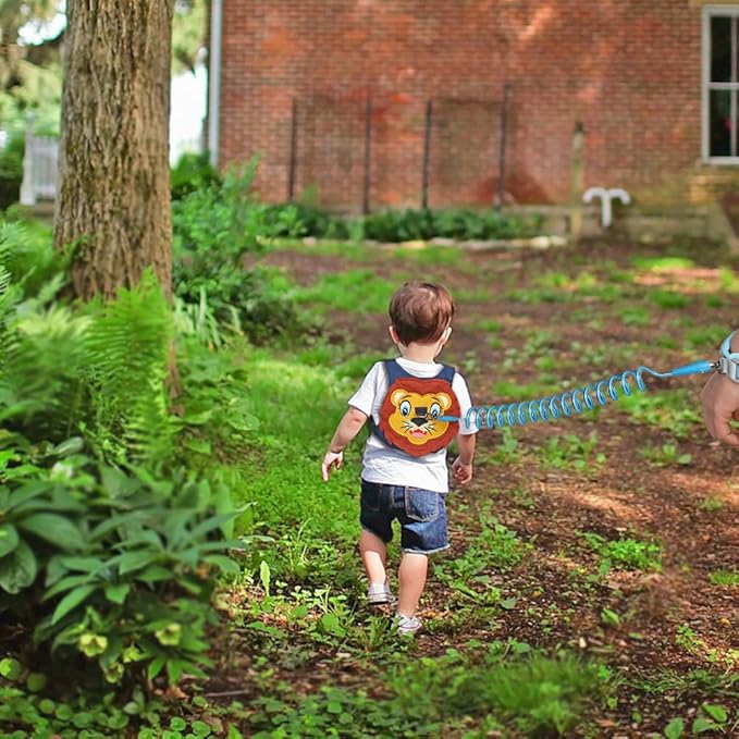 Toddlers Leash + Anti Lost Wrist Link Child Kids Safety Harness Kids Walking Wristband Assistant Strap Belt for Boys Pink Christmas Gift (Purplish Blue)